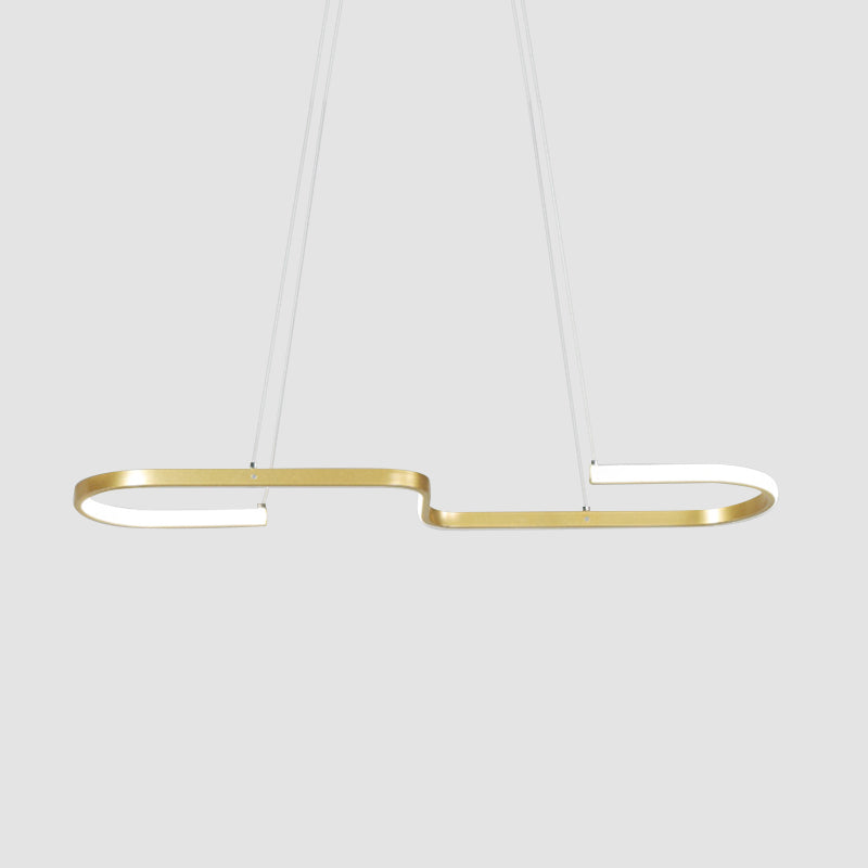 Modernisme en forme de lustre en forme de la lampe à manger métallique LED Pendante LED PENDANT en noir / or, lumière chaude / blanche