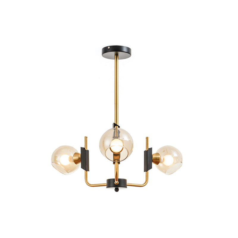 Lampadario a soffitto a soffitto in vetro trasparente antico 3/6 luci in oro lampada a sospensione in luce calda/bianca