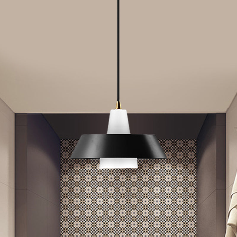 Zwart/wit/groen afgedekt hangende verlichting Minimalistische 1-licht metallic hanger lamp voor slaapkamer