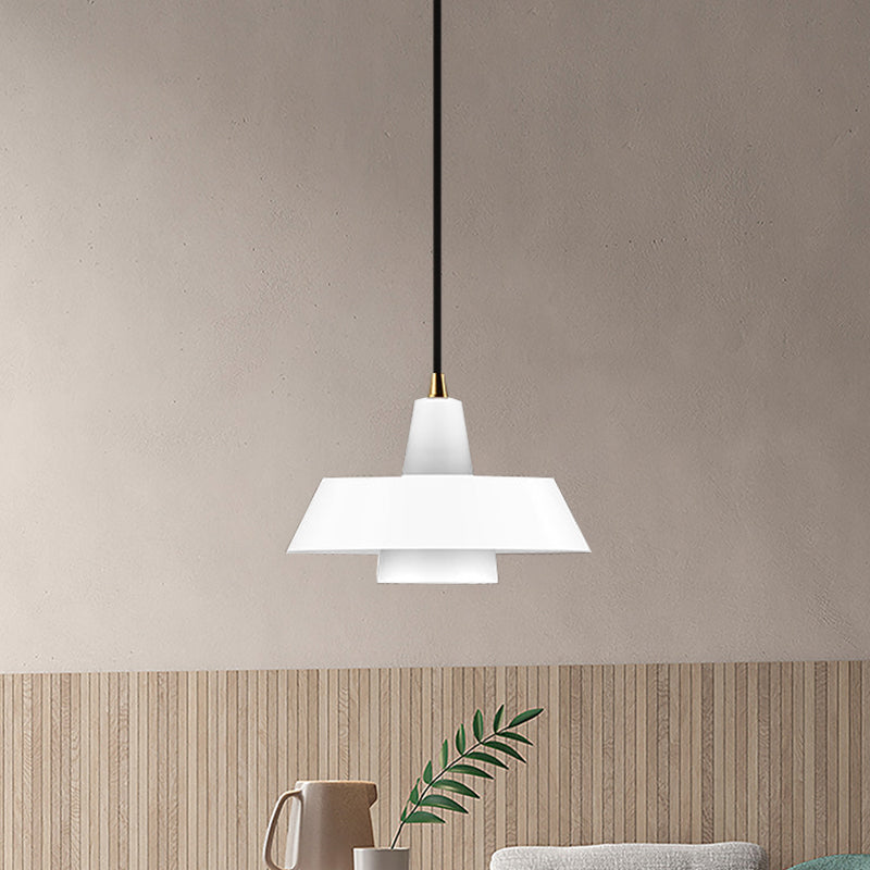 Zwart/wit/groen afgedekt hangende verlichting Minimalistische 1-licht metallic hanger lamp voor slaapkamer