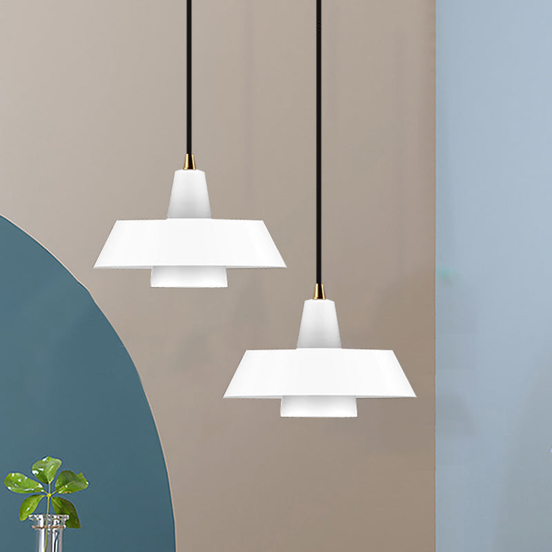 Zwart/wit/groen afgedekt hangende verlichting Minimalistische 1-licht metallic hanger lamp voor slaapkamer