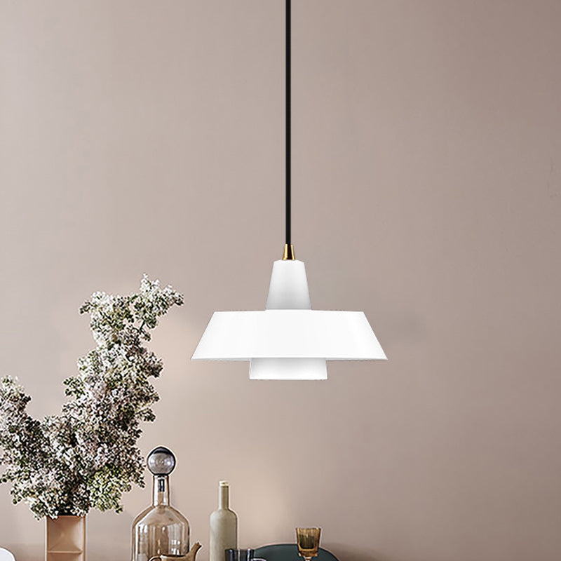 Zwart/wit/groen afgedekt hangende verlichting Minimalistische 1-licht metallic hanger lamp voor slaapkamer