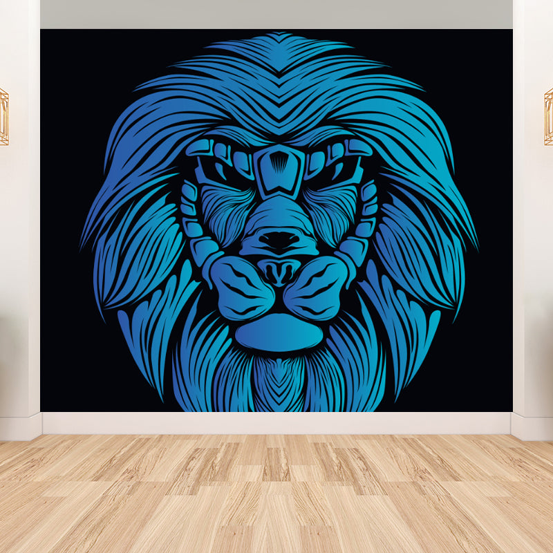 Illustration Animal Head Wall Mural Large Wall Decor for Teens Room, Made to Measure