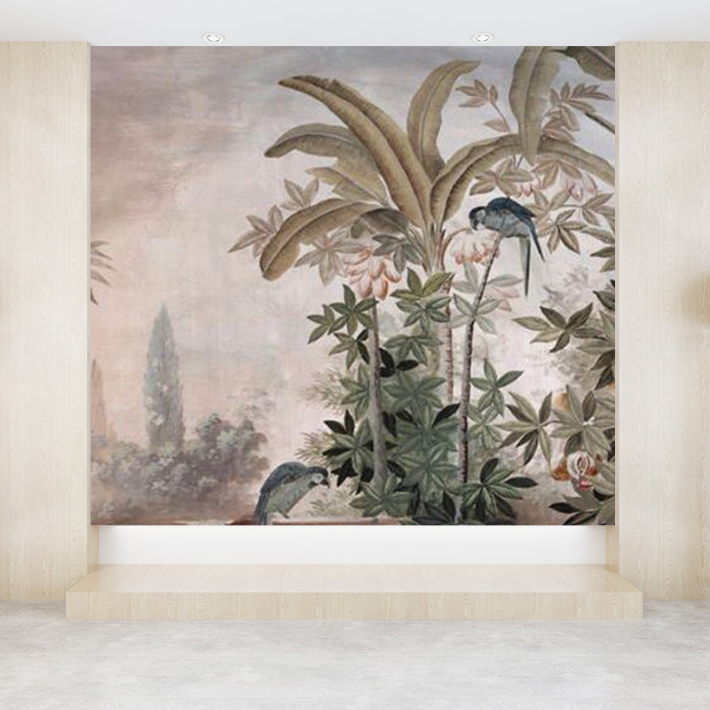 Water Resistant Botanical Mural Decal Tropical Non-Woven Wall Decor, Custom Printed