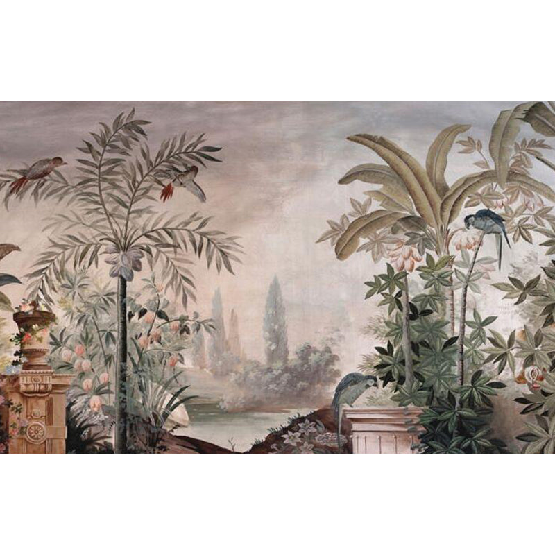 Water Resistant Botanical Mural Decal Tropical Non-Woven Wall Decor, Custom Printed