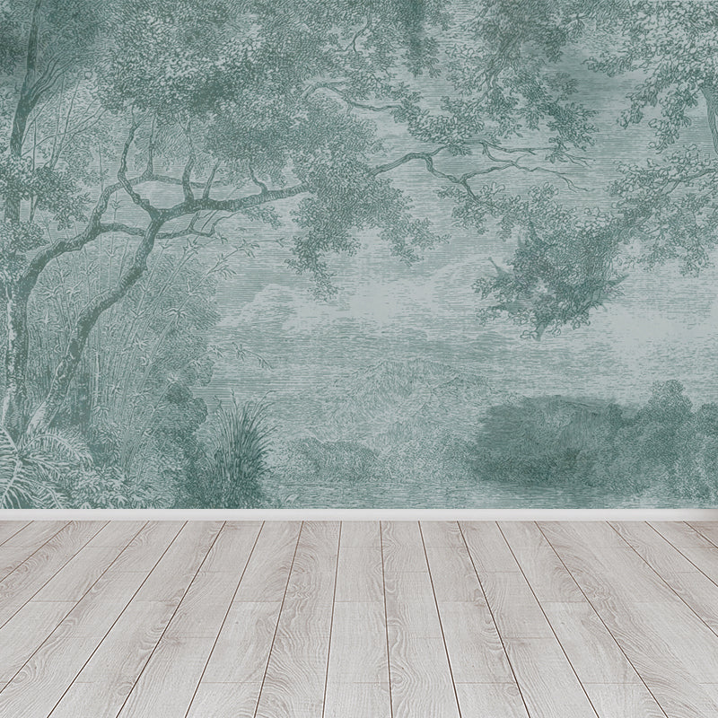 House Decor Forest Mural Wallpaper Customized Tropical Wall Covering for Playroom