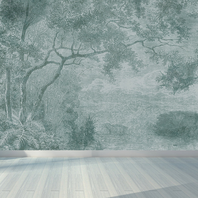 House Decor Forest Mural Wallpaper Customized Tropical Wall Covering for Playroom