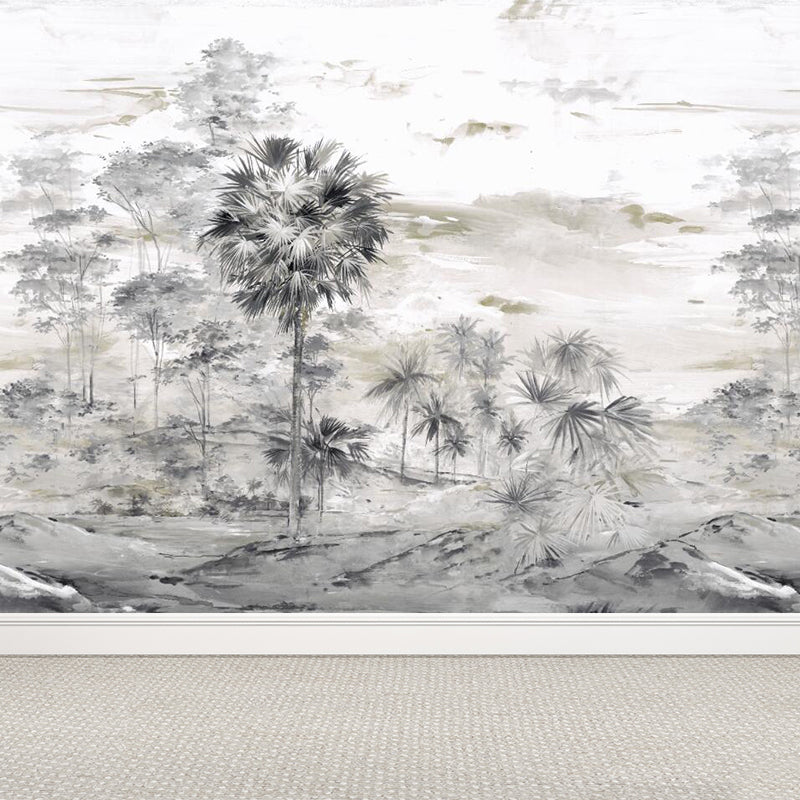 Illustration Wild Forest Wall Mural Great Wall Decor for Living Room, Personalized