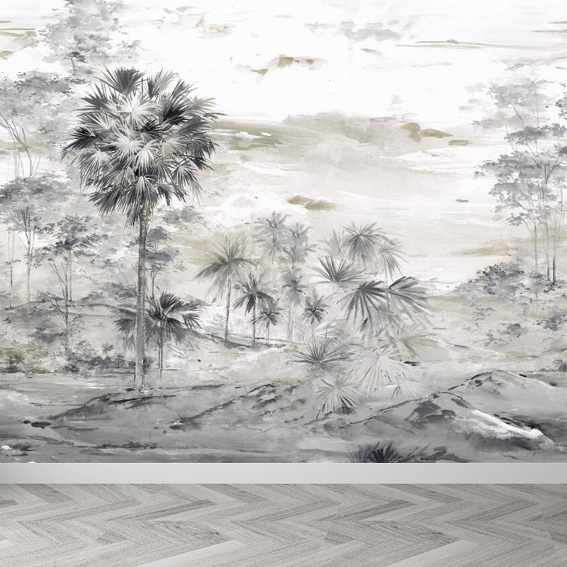 Illustration Wild Forest Wall Mural Great Wall Decor for Living Room, Personalized