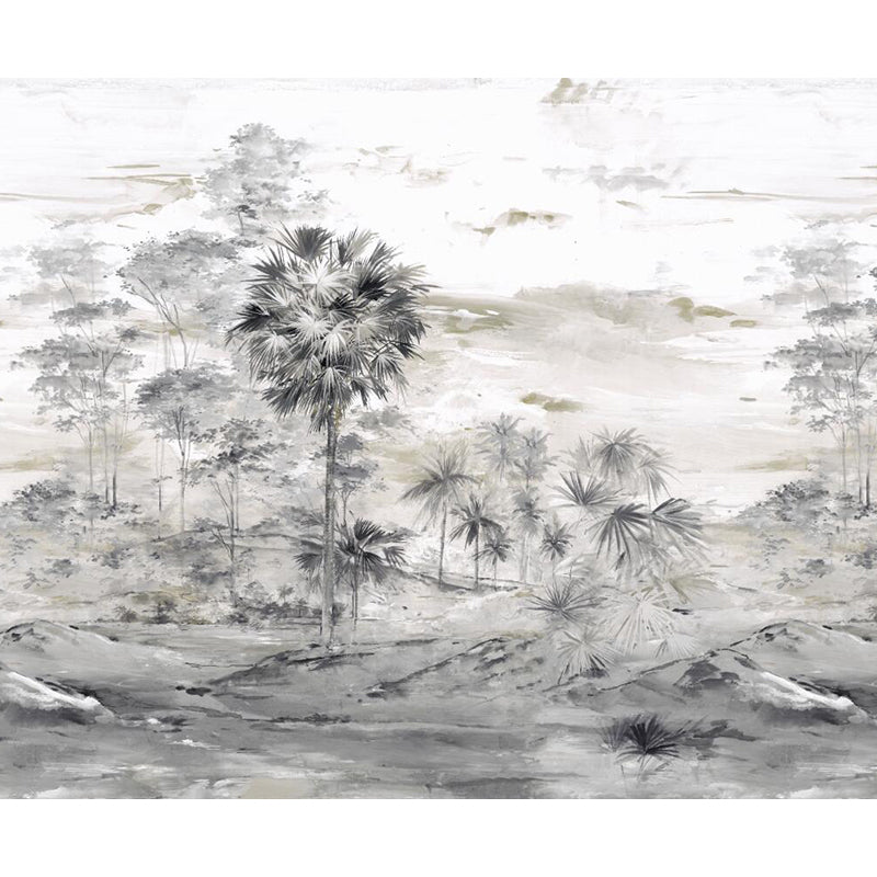 Illustration Wild Forest Wall Mural Great Wall Decor for Living Room, Personalized