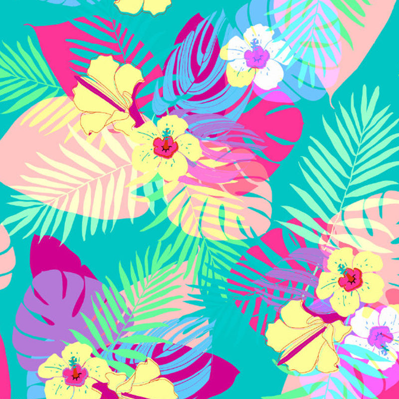 Yellow Flower Print Mural Wallpaper Florentine Tropical Stain-Proofing Wall Covering