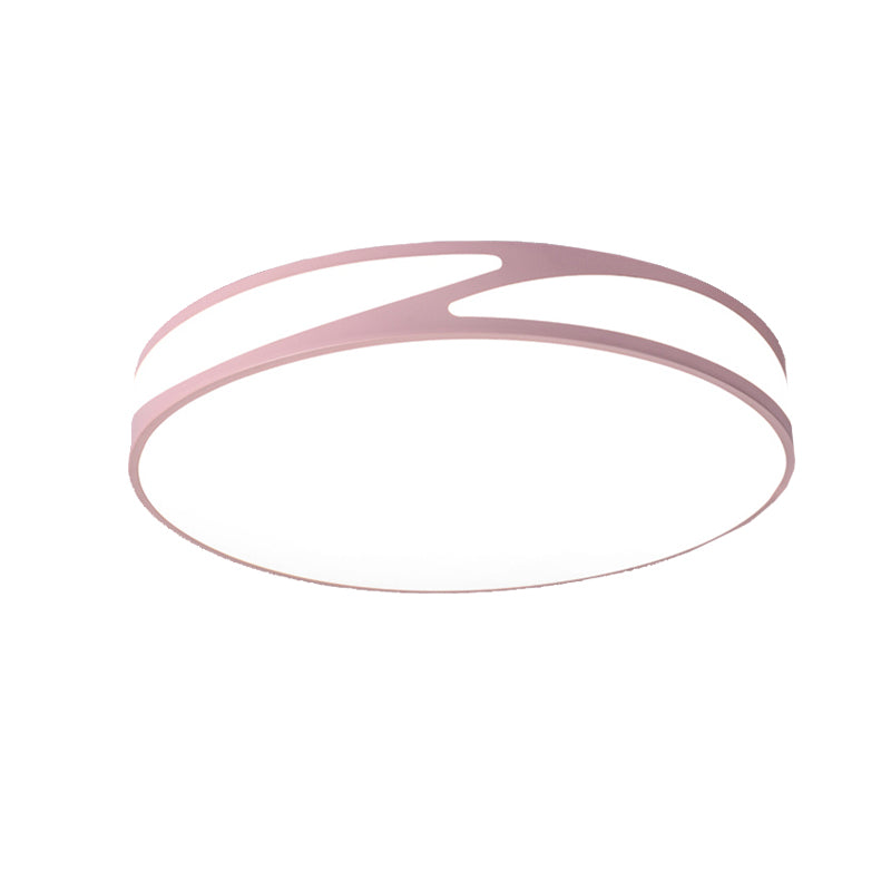 14 "/18" /21.5 " W Round Shape Flush Monte Light Macaron Loft Acrilico Candy Color Fissture in Blu / Green/Pink / Yellow for Kid's Room