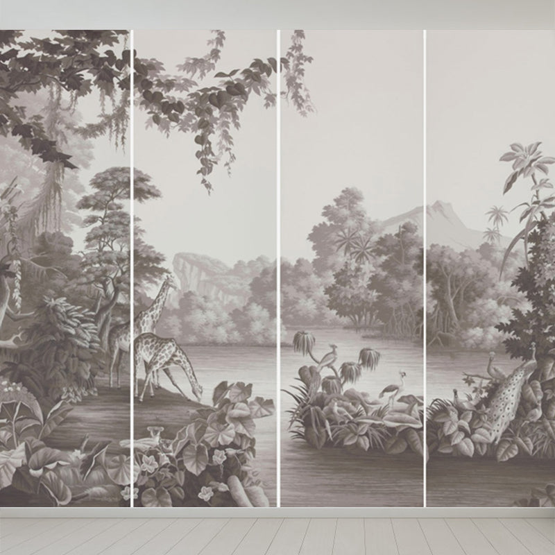 Whole Forest Scene Mural Wallpaper for Wall Decor Tropical Bedroom Wall Covering