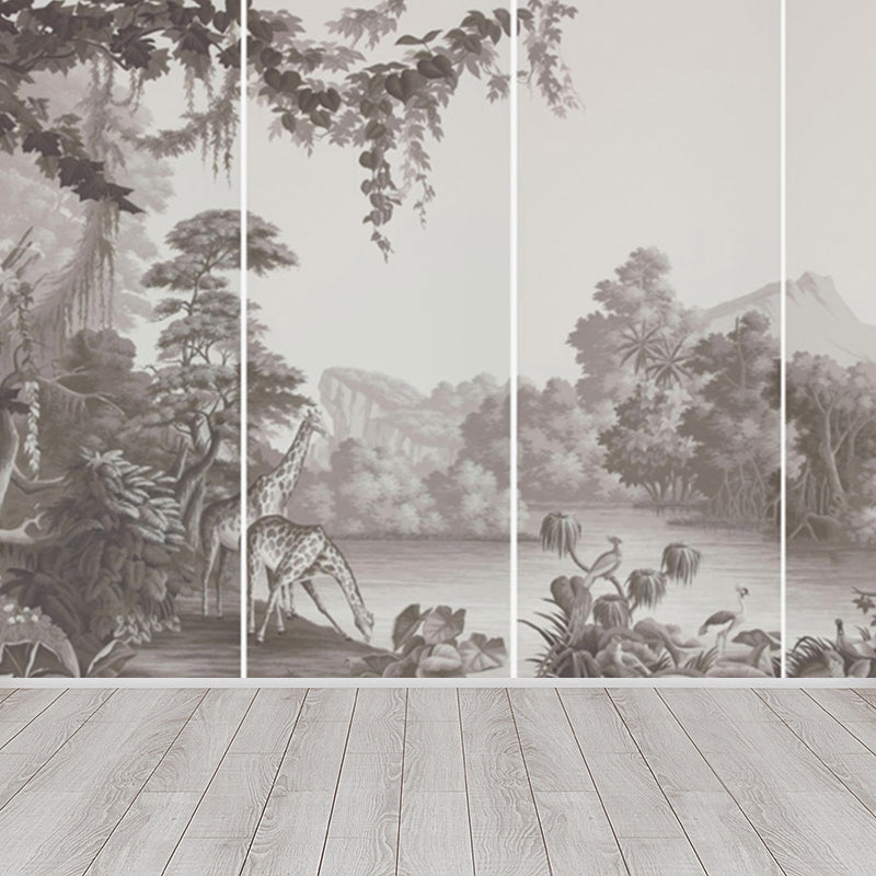 Whole Forest Scene Mural Wallpaper for Wall Decor Tropical Bedroom Wall Covering