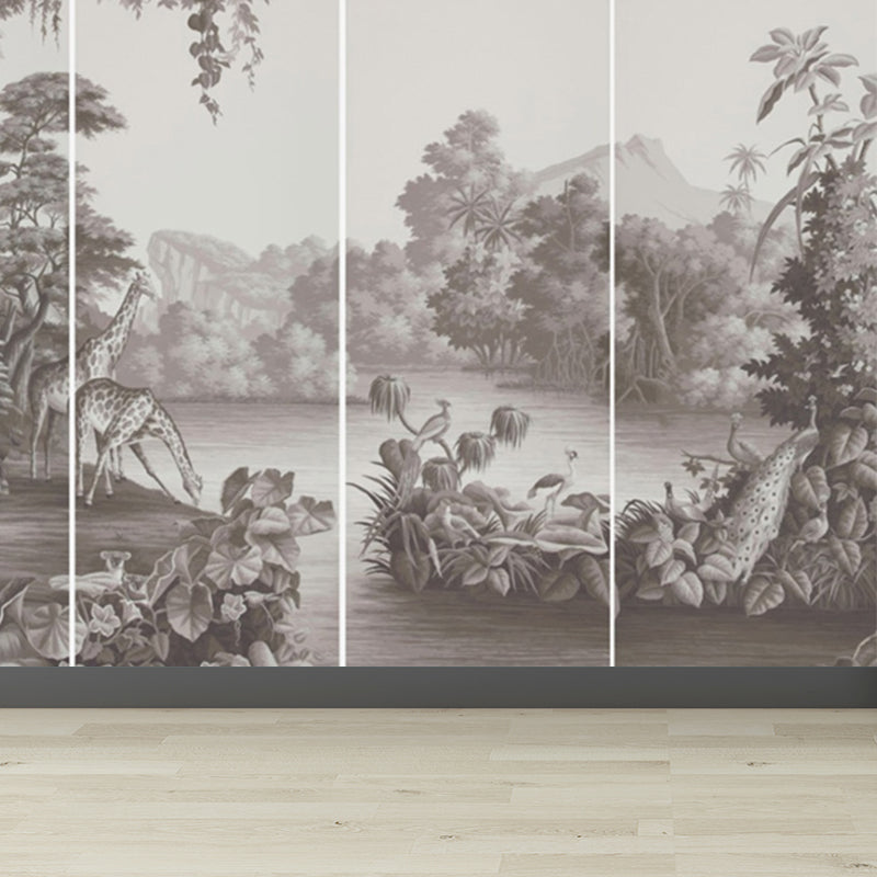 Whole Forest Scene Mural Wallpaper for Wall Decor Tropical Bedroom Wall Covering