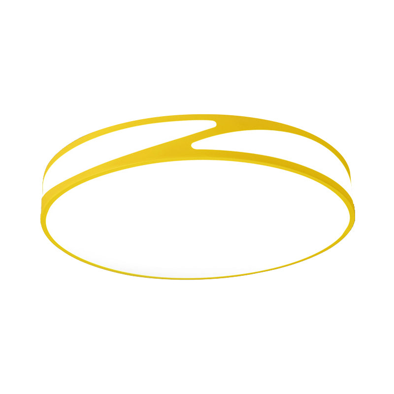 14 "/18" /21.5 " W Round Shape Flush Monte Light Macaron Loft Acrilico Candy Color Fissture in Blu / Green/Pink / Yellow for Kid's Room