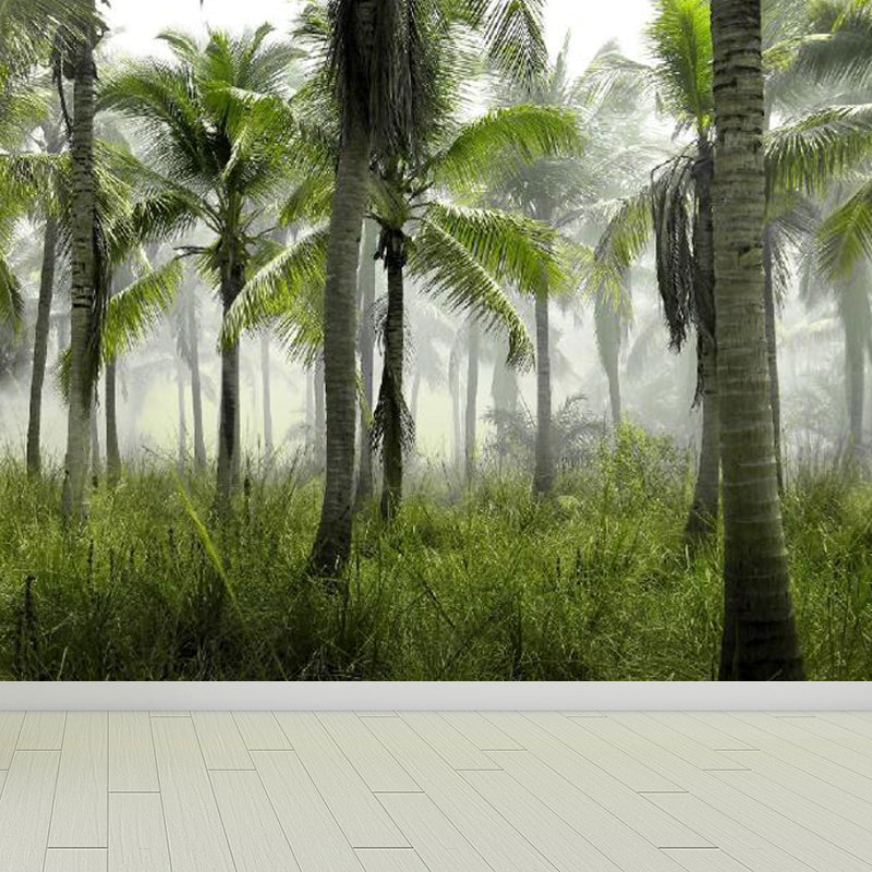 Lush Trees and Leaves Mural Decal for Dining Forest Landscape Wall Art, Personalized