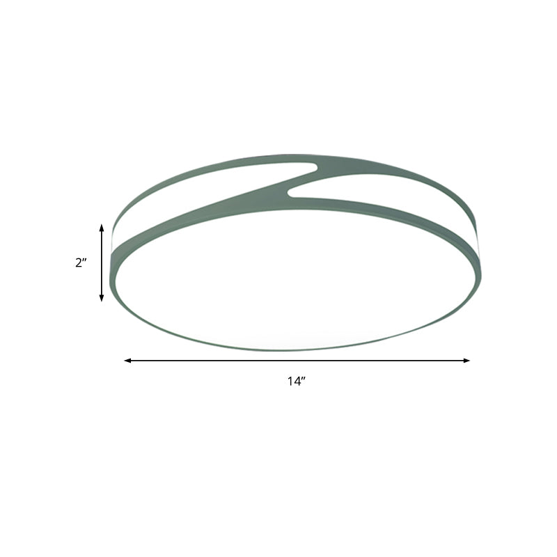 14 "/18" /21.5 " W Round Shape Flush Monte Light Macaron Loft Acrilico Candy Color Fissture in Blu / Green/Pink / Yellow for Kid's Room