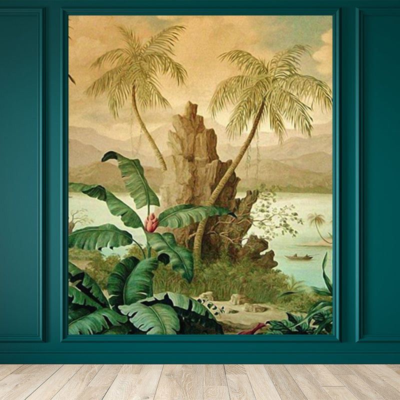 Lush Trees and Leaves Mural Decal for Dining Forest Landscape Wall Art, Personalized