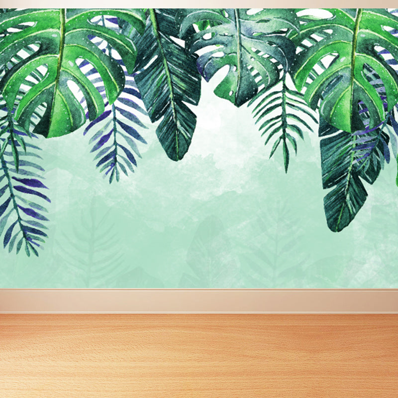 Lush Trees and Leaves Mural Decal for Dining Forest Landscape Wall Art, Personalized