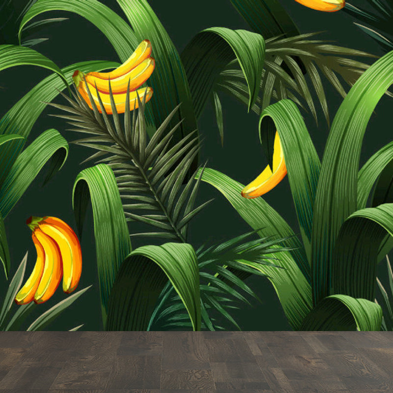 Light Color Leaves Pattern Mural Decal Waterproofing Tropical Interior Room Wall Art