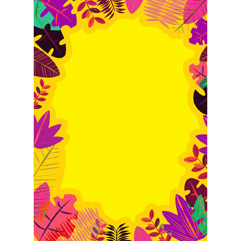 Pastel Color Tropical Wall Mural Great Leaves Pattern Wall Covering for Guest Room