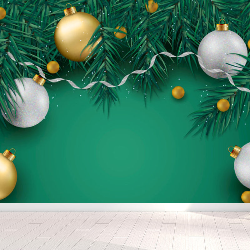 Pastel Color Tropical Wall Mural Great Leaves Pattern Wall Covering for Guest Room