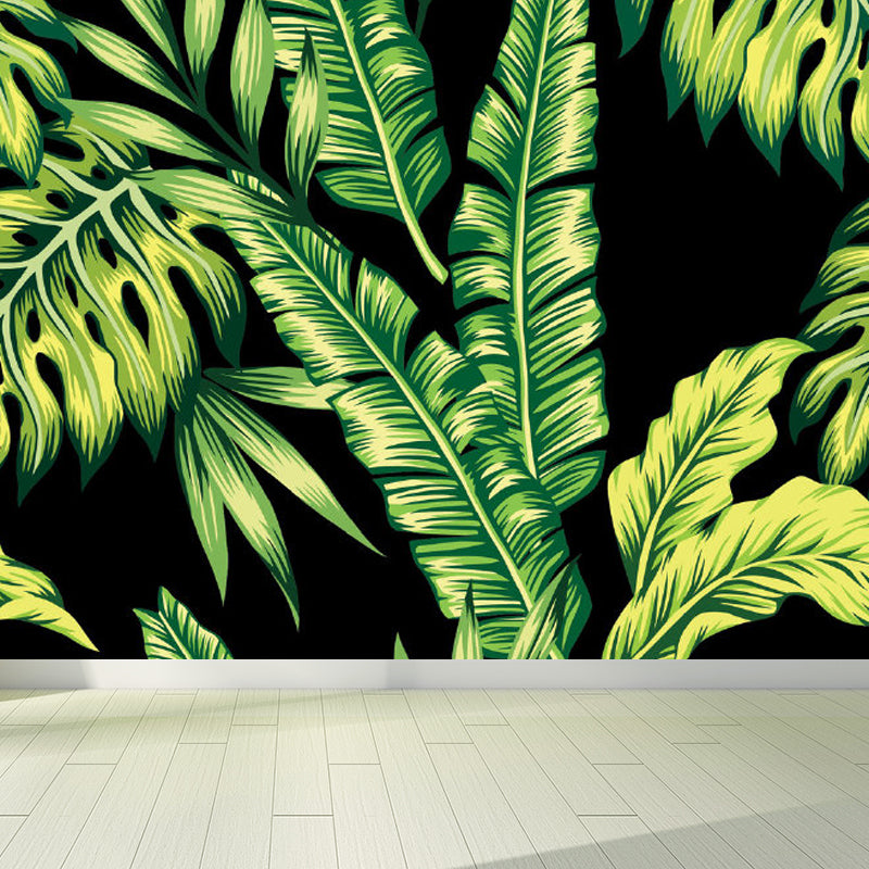 Leaves Pattern Mural Decal Tropical Decorative Kitchen Wall Covering, Made to Measure