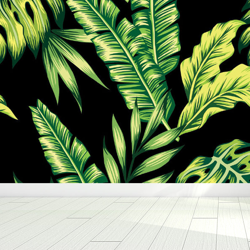 Leaves Pattern Mural Decal Tropical Decorative Kitchen Wall Covering, Made to Measure