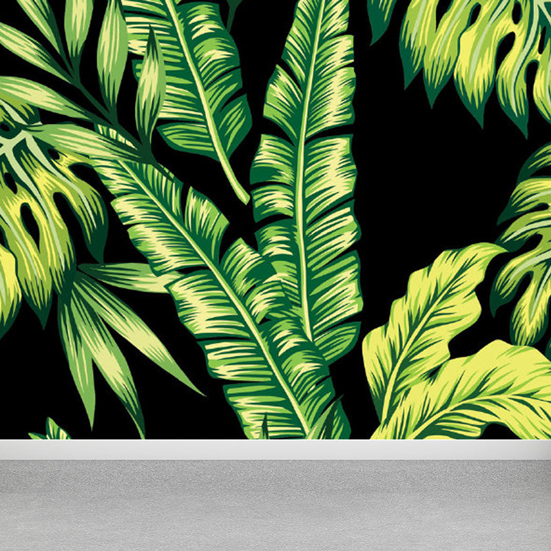 Leaves Pattern Mural Decal Tropical Decorative Kitchen Wall Covering, Made to Measure