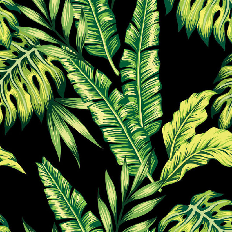 Leaves Pattern Mural Decal Tropical Decorative Kitchen Wall Covering, Made to Measure