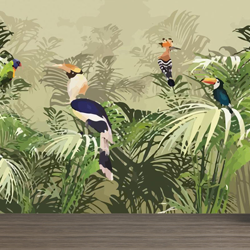 Foliage Mural Decal Tropical Ornamental Girls Bedroom Wall Covering, Personalize