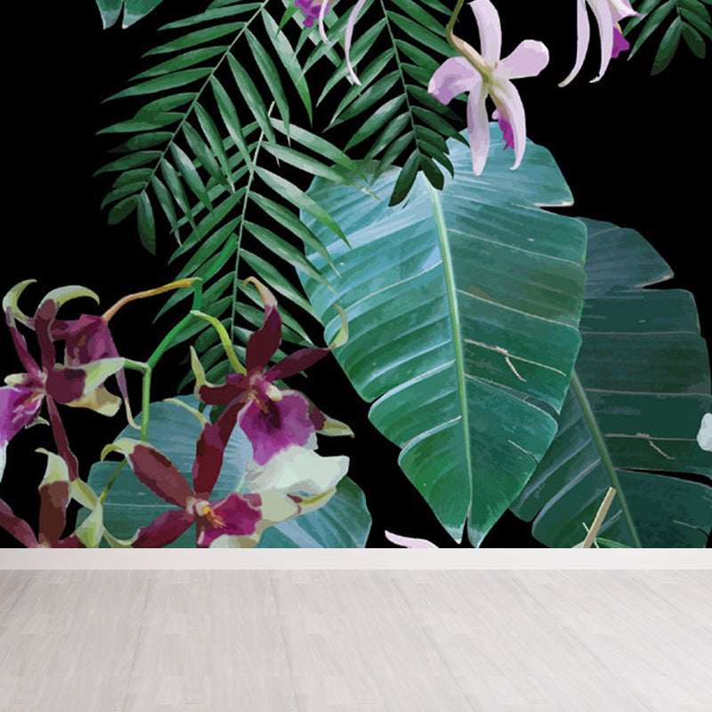 Water Resistant Botanical Wall Mural Non-Woven Tropical Wall Decor for Dining Room