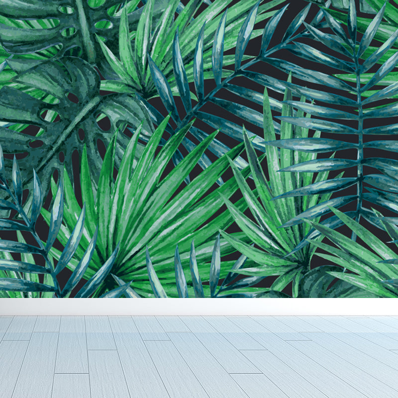 Water Resistant Botanical Wall Mural Non-Woven Tropical Wall Decor for Dining Room