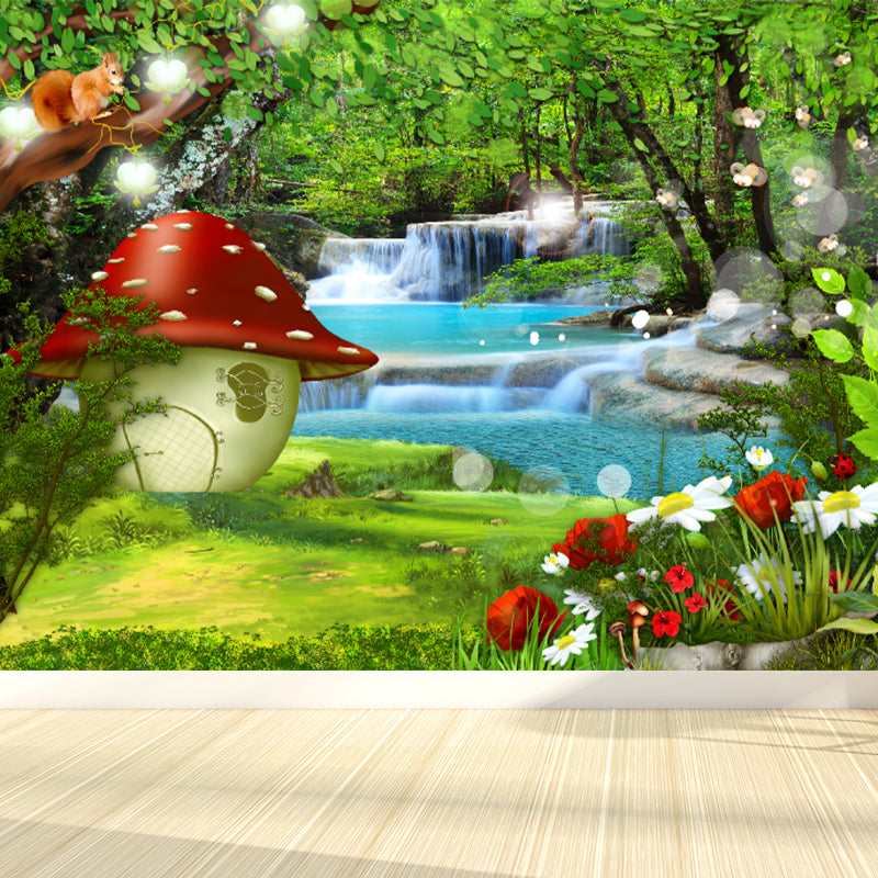 Beautiful Cascades Wall Paper Mural Kids Bedroom Fairy Tale Wall Decor, Custom Print