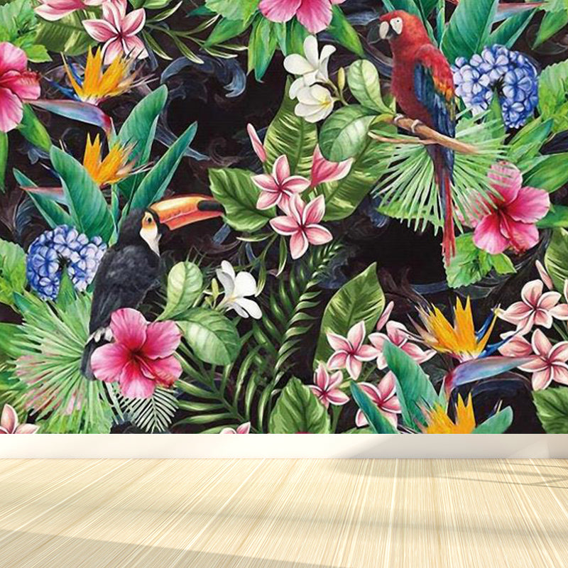 Light Color Wild Landscape Mural Moisture-Proofing Tropical Bedroom Wall Covering