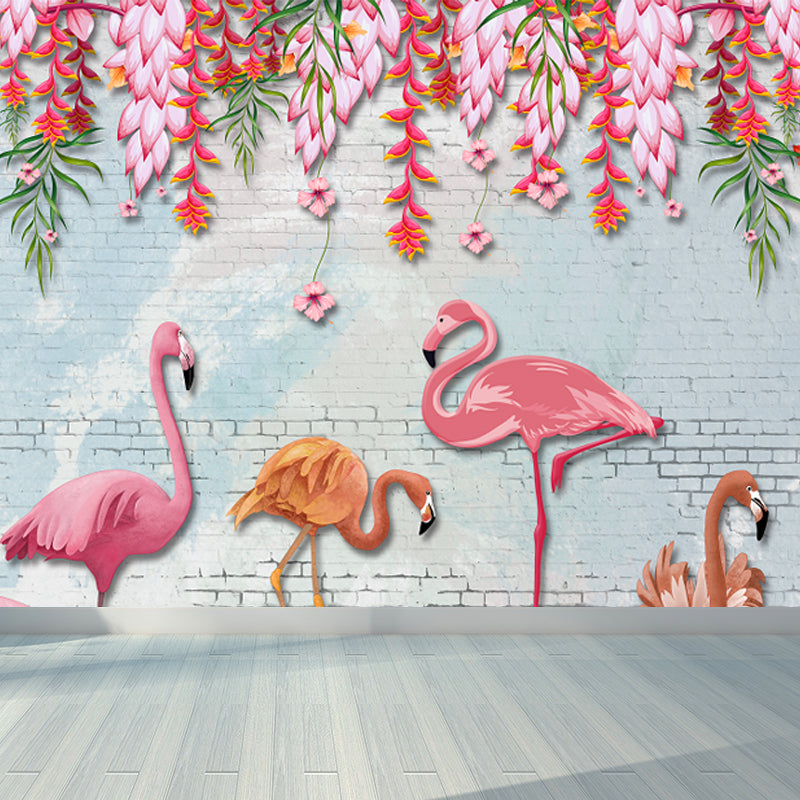 Light Color Wild Landscape Mural Moisture-Proofing Tropical Bedroom Wall Covering