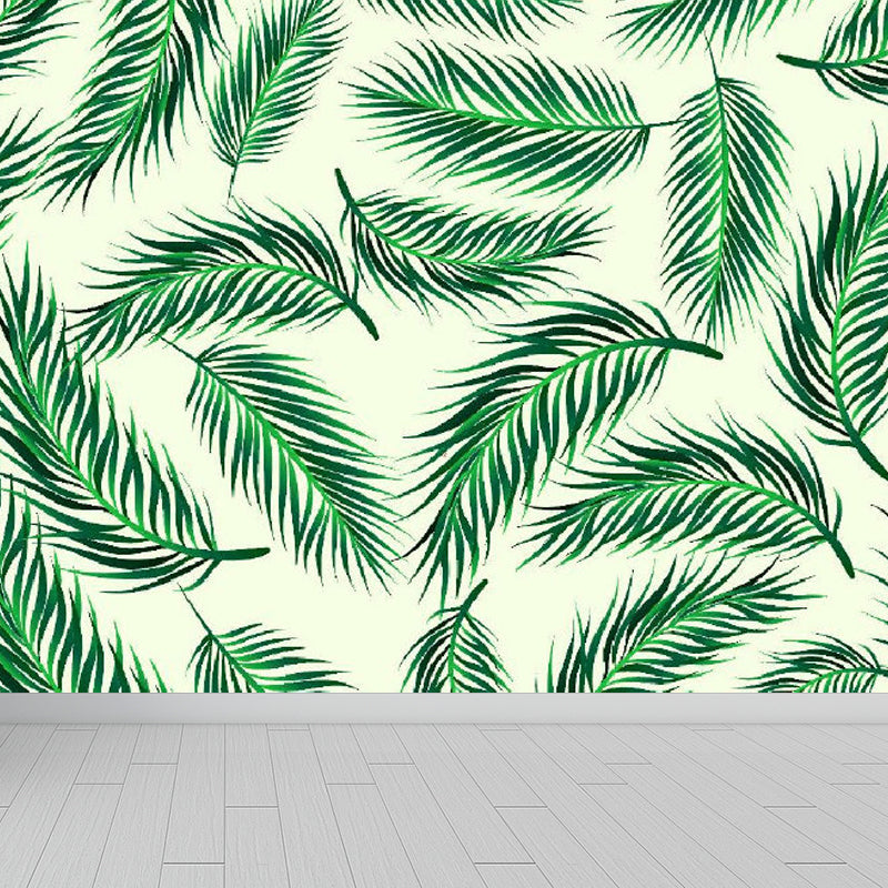 Non-Woven Ornamental Wall Mural Tropical Botanical Leaves Wall Covering, Personalised