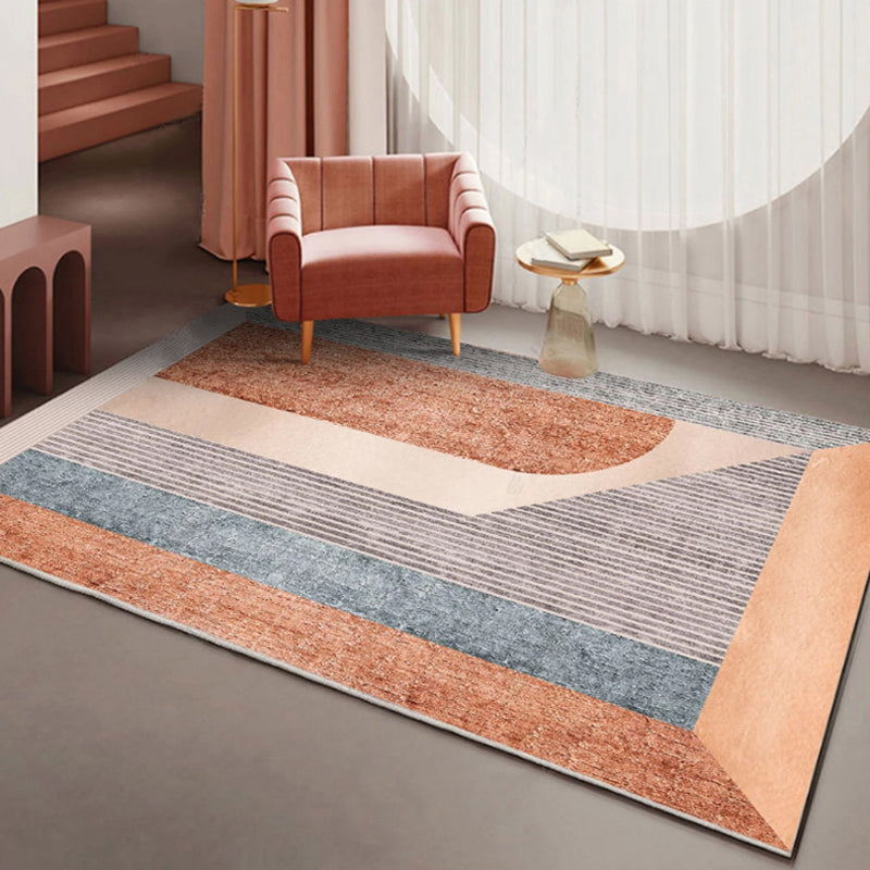 Stijlvol oranje eigentijds tapijten polyester kleurblok tapijt wasbaar huisdiervriendelijk vloerkleed voor de woonkamer