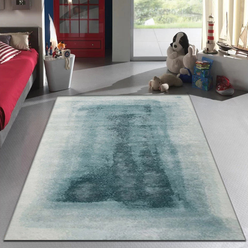 Modern Abstract Rug Multicolor Polyester Rug Washable Non-Slip Pet Friendly Carpet for Living Room