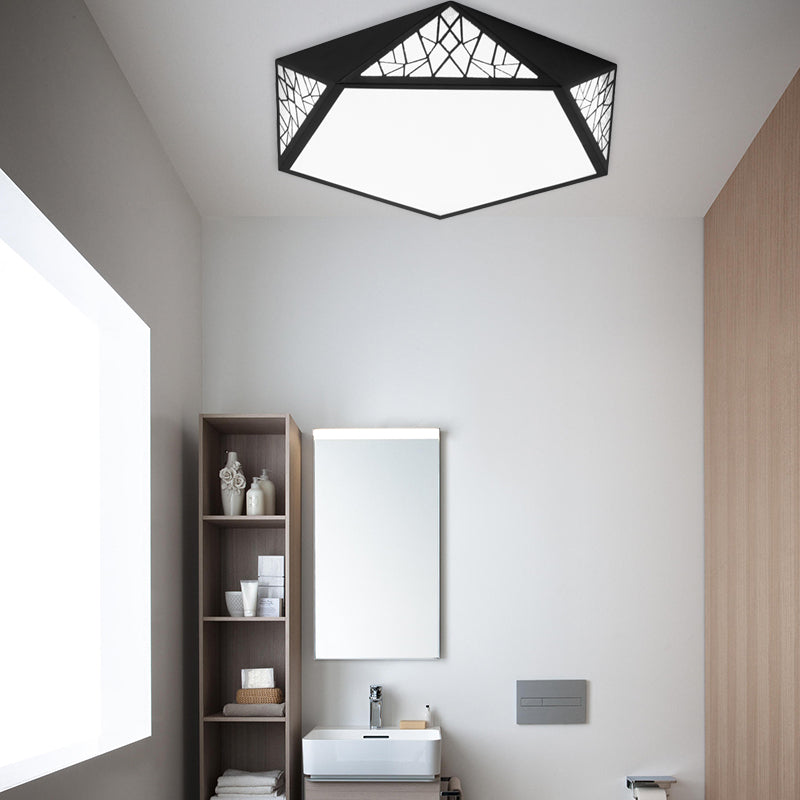 Lampada da soffitto moderna a LED in acrilico a pannello sottile con montaggio a incasso Pentagono per la cameretta dei bambini