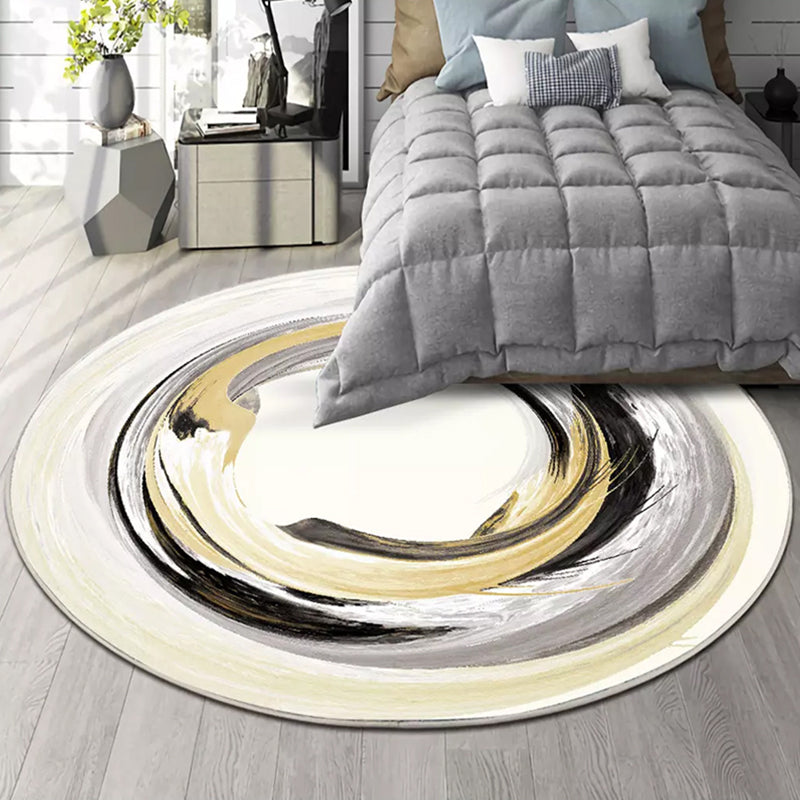 Multicolor Bedroom Rug Polyester Modernism Abstract Rug Washable Pet Friendly Carpet