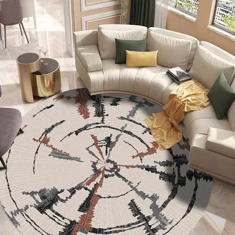 Multicolor Bedroom Rug Polyester Modernism Abstract Rug Washable Pet Friendly Carpet
