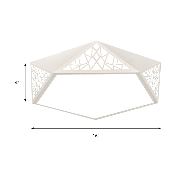 Lampada da soffitto moderna a LED in acrilico a pannello sottile con montaggio a incasso Pentagono per la cameretta dei bambini