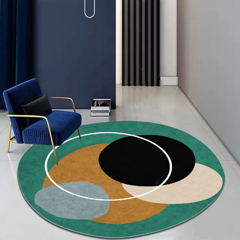 Unique Nordic Rug Colorblock Rug Washable Pet Friendly Anti-Slip Backing Washable Area Rug for Living Room