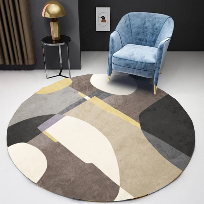 Unique Nordic Rug Colorblock Rug Washable Pet Friendly Anti-Slip Backing Washable Area Rug for Living Room