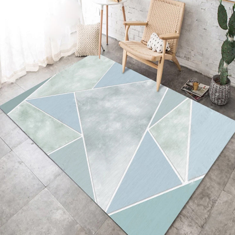 Colorblock Geometric Living Room Rug Polyester Novelty Abstract Rug Washable Pet Friendly Carpet