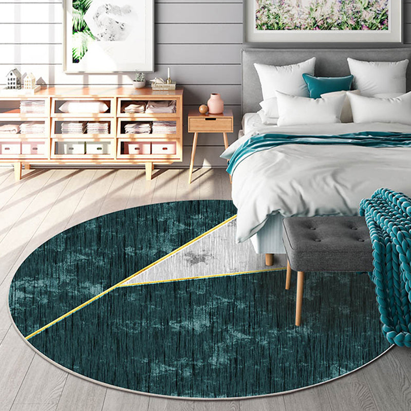 Novelty Concentric Circles Pattern Rug Multicolor Polyester Rug Pet Friendly Washable Carpet for Living Room