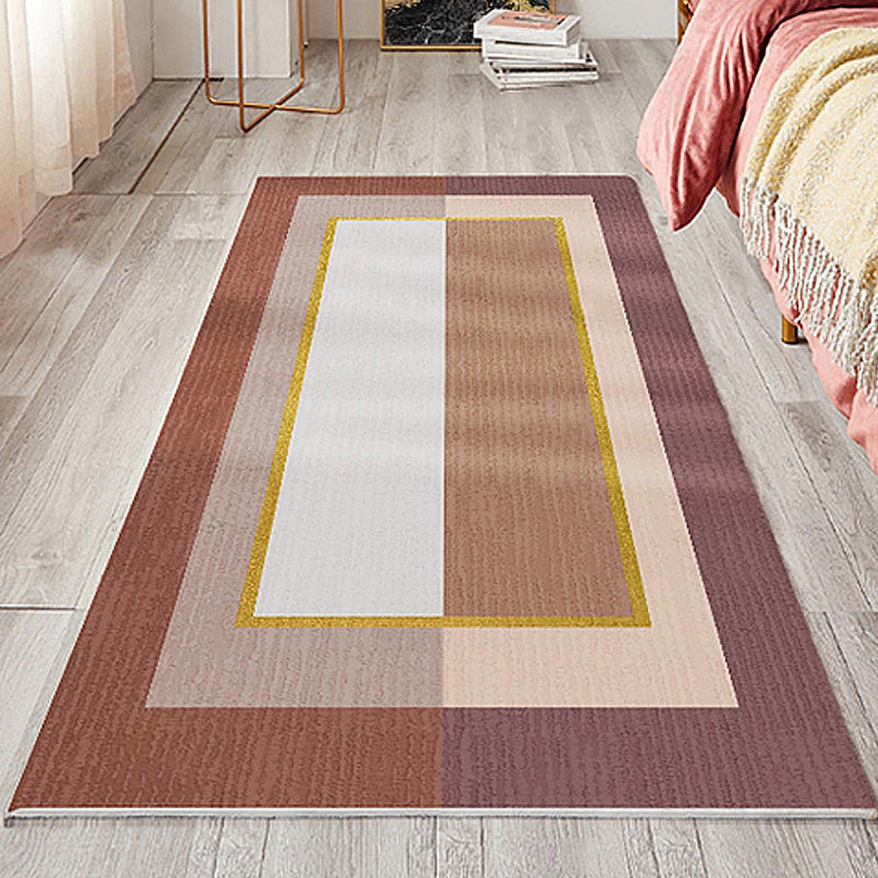 Stylish Modernist Rug Multicolor Striped Pat term Rug Washable Pet Friendly Non-Slip Carpet for Bedroom