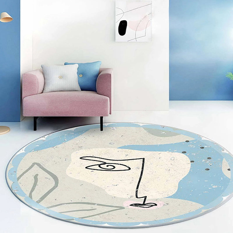 Fancy Modernism Rug Purple Multicolor Abstract Lipstick Pattern Rug Washable Pet Friendly Area Rug for Bedroom